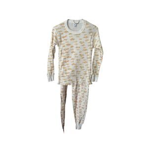Vintage Kmart waffle knit thermal /pJ set size L runs small Butterfly print.